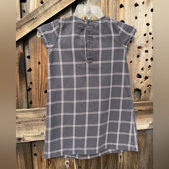 hanna andersson grey plaid 120 Bow Dress Christmas Holidays Fall Winter - Picture 2 of 4
